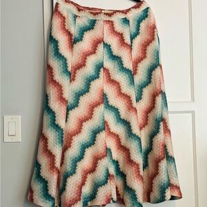 Anthropologie Multicolor Zigzag Patterned Women's Skirt